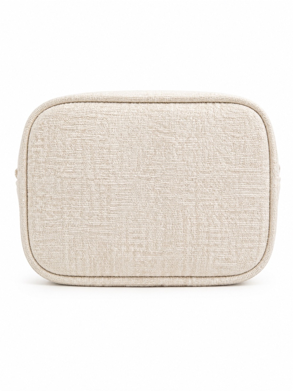 Chanel Beauté Cream Tweed Cosmetic Bag with Unbranded Gold Chain Crossbody NWT - Picture 3 of 8